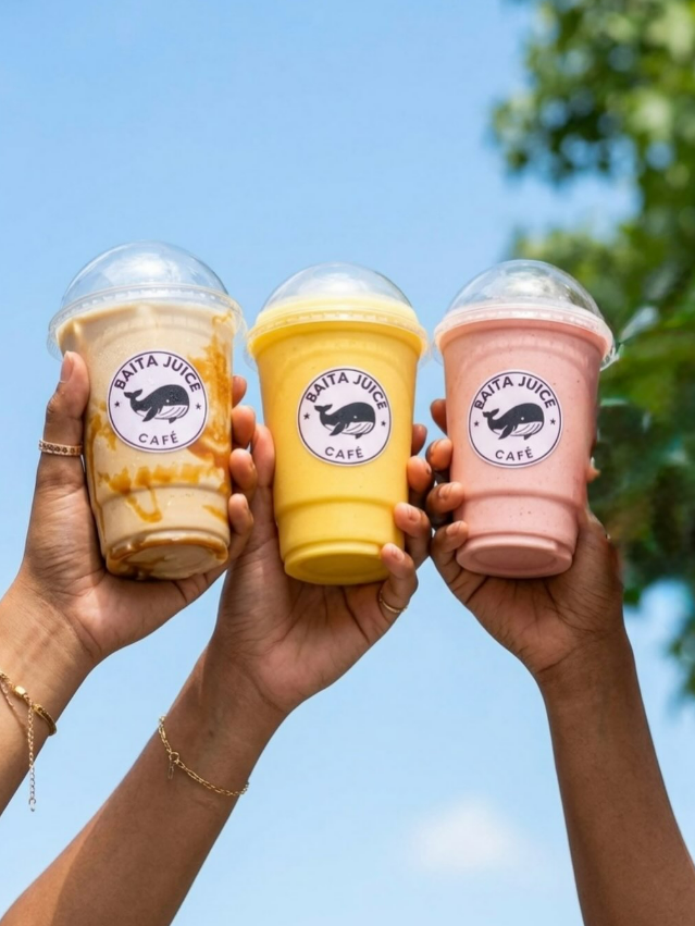 Trio de sucos do Baita Juice